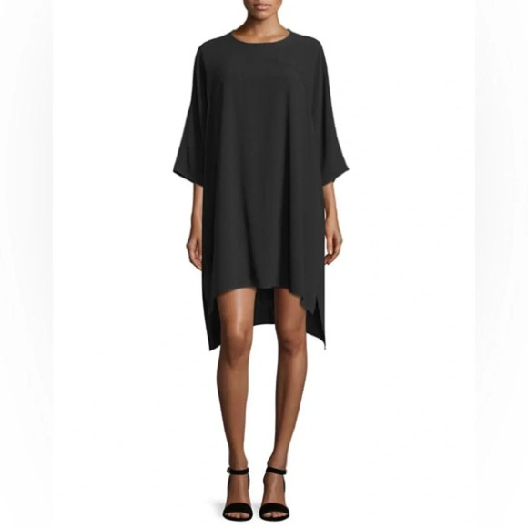 Diane Von Furstenberg Minimalist Madera Black Crepe Dress, size “P” Small - Picture 4 of 16